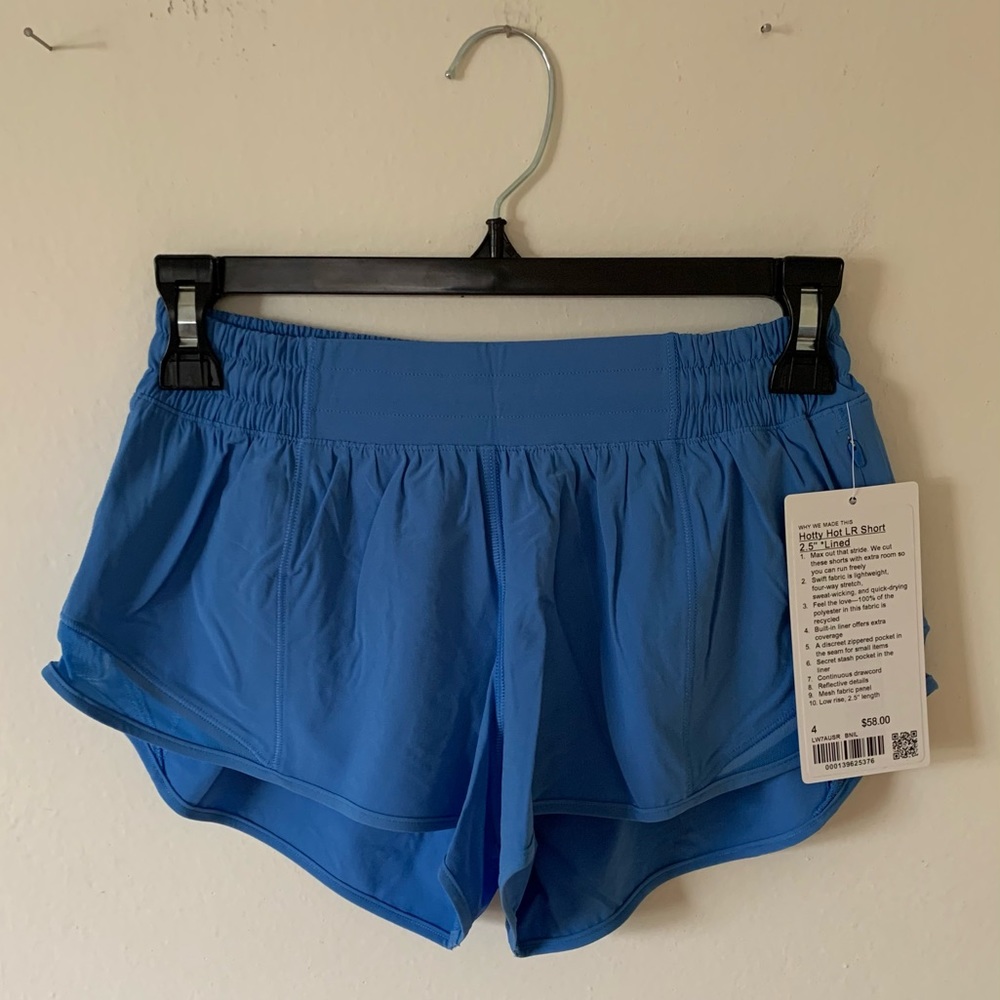 lululemon Hotty Hot LR Lined Short 2.5" Blue Nile Size 4 New NWT - Picture 2 of 16